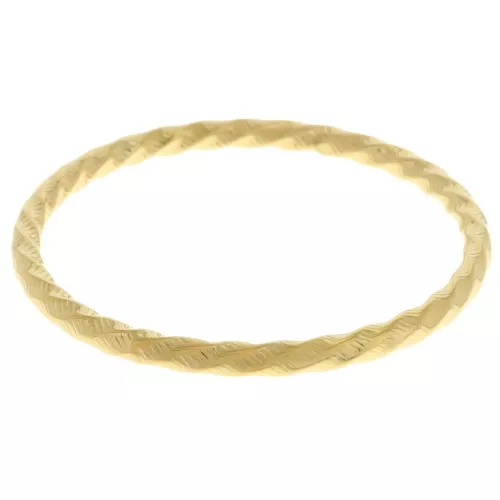 Bracelet jonc strié effet ondulé 64 mm - Acier inoxydable 304L Doré x1