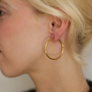 Créoles rondes 35 mm - Fil 2.5 mm - Acier inoxydable 304L x2