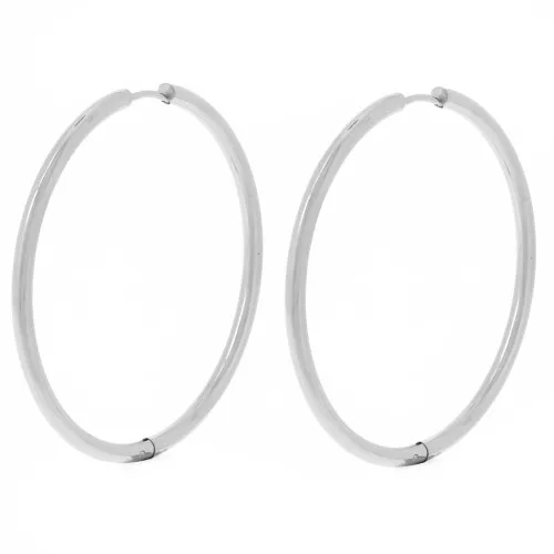 Créoles rondes 45 mm - Fil 2.5 mm - Acier inoxydable 304L x2