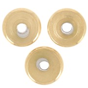 Perles rondelles Heishi - disque plat 5x1 mm - Acier inoxydable 304L Doré x10|raw }}