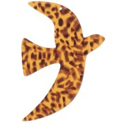 Pendentif oiseau en acétate 49x36 mm exclu Perles&Co - Terrazzo Marron - Noir x1