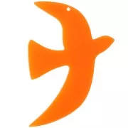 Pendentif oiseau en acetate translucide 49x36 mm exclu Perles&Co - Orange x1