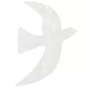 Pendentif oiseau en acrylique 49x36 mm exclu Perles&Co - Blanc nacré x1