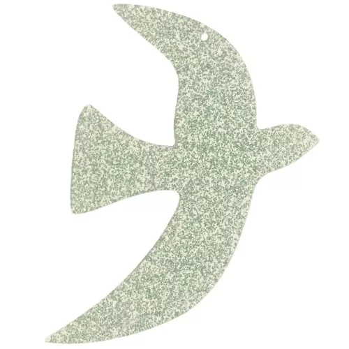 Pendentif oiseau en acrylique 49x36 mm exclu Perles&Co - Pailleté vert mousse x1