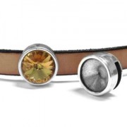 Poussoir rond pour rivoli 12 mm et pour lacet 10 mm - Doré à l'or fin x1