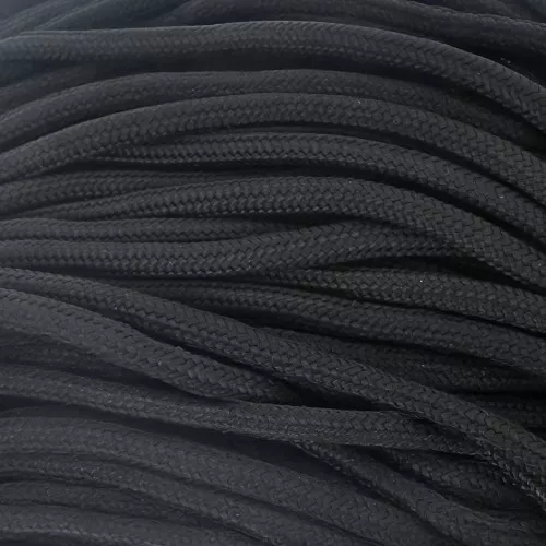 Cordon lacet en polyester 4 mm - Noir x1m