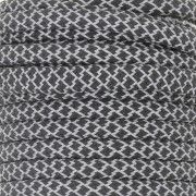Cordon en polyester tressé 5 mm - Noir - Gris x2.8m|raw }}
