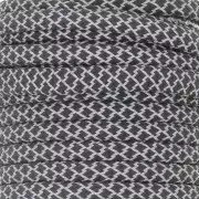 Cordon en polyester tressé 5 mm - Noir - Gris x2.8m