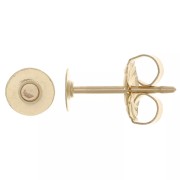 Clous d'oreilles disque 5 mm pour cabochon - Gold filled (or laminé) x50