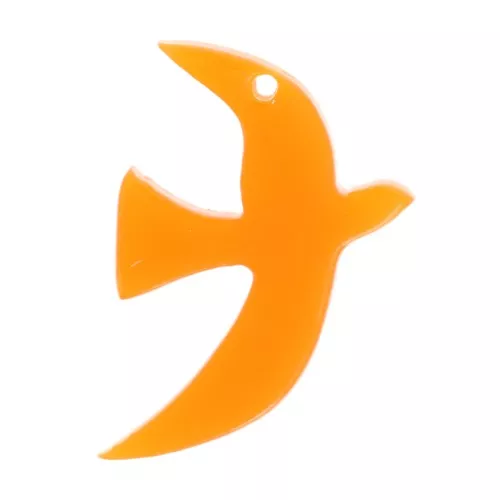 Breloque oiseau en acetate translucide 15x10 mm exclu Perles&Co - Orange x1