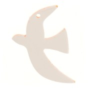 Breloque oiseau en acetate translucide 15x10 mm exclu Perles&Co - Orange x1