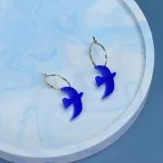 Breloque oiseau en acétate translucide 15x10 mm exclu Perles&Co - Jaune x1