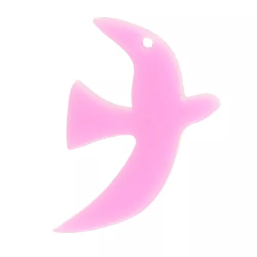 Breloque oiseau en acétate 15x10 mm exclu Perles&Co - Rose x1