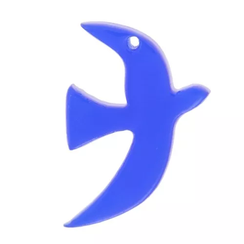 Breloque oiseau en acrylique transparente 15x10 mm exclu Perles&Co - Bleu roi x1