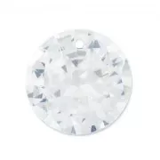 Pendentif rond en Oxyde de Zirconium 10 mm Crystal x1