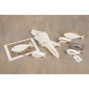 Moule en silicone 26x14.5 cm - 5 formes Poissons - Gris x1