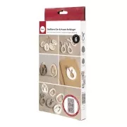 Moule en silicone 26x14.5 cm - 6 formes Oeufs et Lapin Pendentif - Gris x1