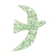 Breloque oiseau en acrylique 15x10 mm exclu Perles&Co - Pailleté vert mousse x1|raw }}