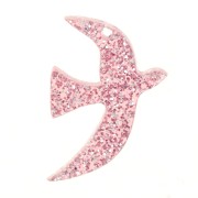 Breloque oiseau en acrylique 15x10 mm exclu Perles&Co - Pailleté vieux rose x1|raw }}
