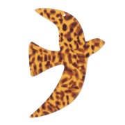 Pendentif oiseau en acétate 35x25 mm exclu Perles&Co - Terrazzo Marron - Noir x1|raw }}