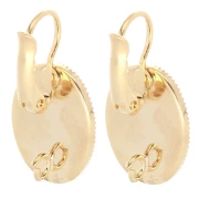 Dormeuses porte-cabochon 18x13 mm avec anneau ouvert - Doré à l'or fin x2