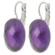 Dormeuses porte-cabochon plat 18x13 mm avec anneau ouvert - Argenté x2