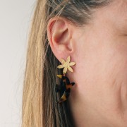 Pendentif oiseau en acétate 35x25 mm exclu Perles&Co - Ecaille de tortue Marron