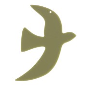 Pendentif oiseau en acrylique 35x25 mm exclu Perles&Co - Kaki x1|raw }}