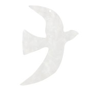 Pendentif oiseau en acrylique 35x25 mm exclu Perles&Co - Blanc nacré x1