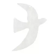 Pendentif oiseau en acrylique 35x25 mm exclu Perles&Co - Blanc nacré x1