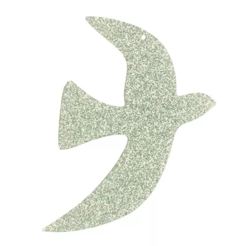 Pendentif oiseau en acrylique 35x25 mm exclu Perles&Co - Pailleté vert mousse x1