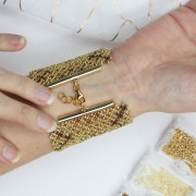 Embout pour tissage de perles rocailles & Delica Miyuki 40 mm argenté x1