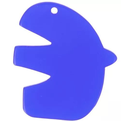 Pendentif oiseau en acrylique transparent 30x26 mm - Bleu roi x1