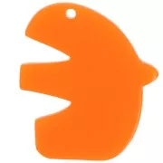Pendentif oiseau en acétate translucide 30x26 mm - Orange x1