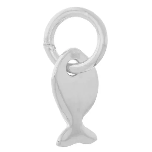 Mini breloque poisson 7x3.5 mm avec anneau ouvert - Argent 925 x1