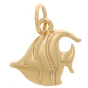 Breloque poisson 11x10 mm avec anneau fermé - Plaqué Or 3 microns x1|raw }}