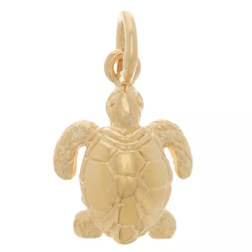 Breloque tortue 13x9 mm avec anneau fermé - Plaqué Or 3 microns x1