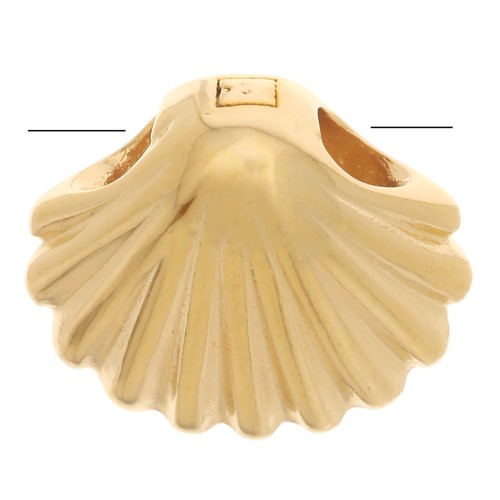 Perle coquillage 7x8 mm - Plaqué Or 3 microns x1