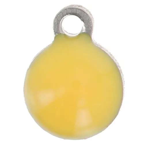 Breloques rondes 4.5 mm en résine époxy - Acier inoxydable 304 - Ocre x5