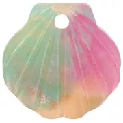 Orange - Pendentif coquillage en acétate pailleté 16 mm Ecaille de tortue - Saumon - Rose Pendentif coquillage en acétate pailleté 16 mm Ecaille de tortue - Saumon - Rose