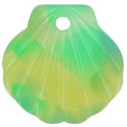 Pendentif coquillage en acétate 16 mm - Ecaille de tortue - Vert foncé - Vert x1