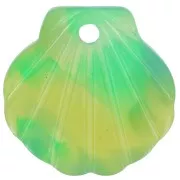 Vert - Pendentif coquillage en acétate 16 mm - Ecaille de tortue - Vert foncé - Vert x1 Pendentif coquillage en acétate 16 mm - Ecaille de tortue - Vert foncé - Vert x1
