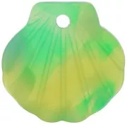 Pendentif coquillage en acétate 16 mm - Ecaille de tortue - Vert foncé - Vert x1