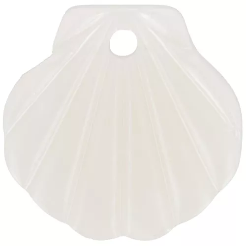 Pendentif coquillage en acétate 16 mm - Marbré Beige - Ivoire x1