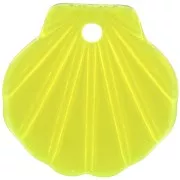 Pendentif coquillage en acétate 16 mm - Jaune fluo x1