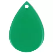 Pendentif goutte en acétate transparent 22x15 mm - Vert foncé x1