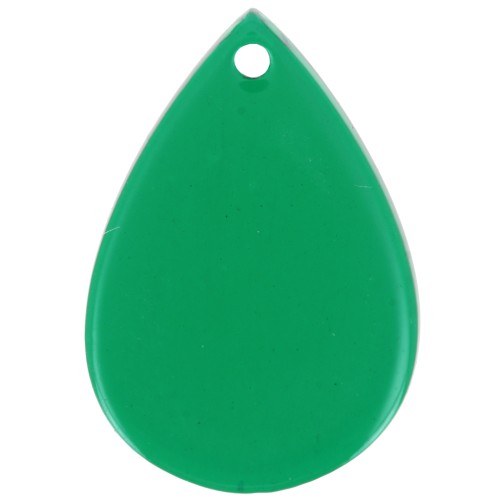 Pendentif goutte en acétate transparent 22x15 mm - Vert foncé x1