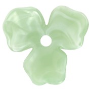 Pendentif fleur en acétate 23.5 mm - Marbré Lichen - Blanc x1