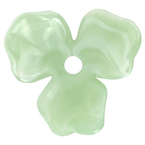 Pendentif fleur en acétate 23.5 mm - Marbré Lichen - Blanc x1