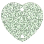 Intercalaire coeur 15x16.5 mm en acrylique - Pailleté vert mousse x1|raw }}